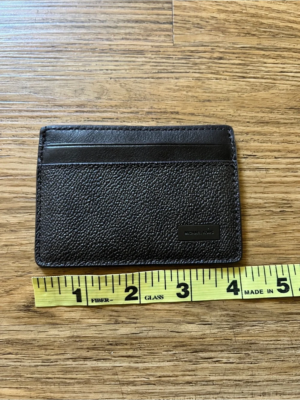 Michael Kors Mens Cooper Pebbled Leather Slim Card Case Wallet Credit Card